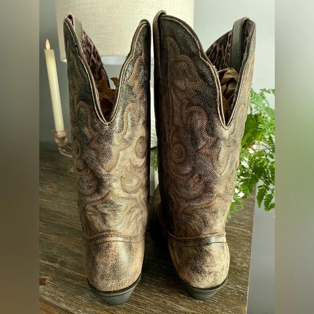 Laredo Womens 10M Access Cowgirl Boots Distressed Leather-Rock the South Boots - Picture 5 of 7